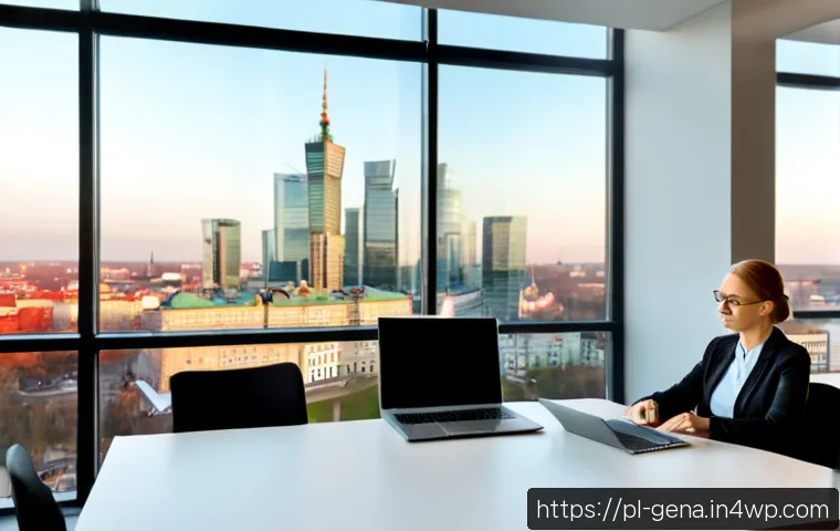 생성형 AI와 디지털 트랜스포메이션 - Photorealistic modern Warsaw business office, Polish professionals of varied ages collaborating arou...